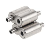 Adjustable Two Way Wire Rope Clamp Double Holes for 1.5mm Cable 2pcs | Nickel Plated Copper Construction, Self-Locking Design, Precise Positioning, Quick Adjustment, Silver Brushed Finish