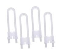 Adjustable U Shaped Cabinet Locks Pack of 4 for Toddlers | White Plastic, No Drilling Installation, No Marks Left, Keeps Inquisitive Little Ones of Cupboards