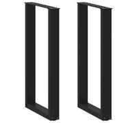 Adjustable U-Shaped Coffee Table Legs - 2 Pieces Black Steel for Kitchen, DIY Folding Furniture Legs Perfect for Breakfast Bar and Loft Decor