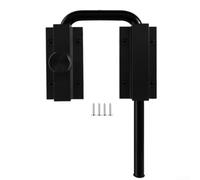 Adjustable U-Shaped For Barn Door Lock for Sliding Doors Cabinets and Patio Applications Using Resistant Aluminum Alloy (Black)