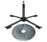 Adjustable Umbrella Holder Stand Made of Iron with Protective Coating for Beach Garden and Patio Environments (Black)