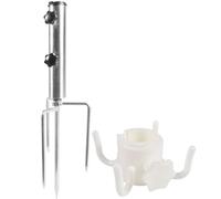 Adjustable Umbrella Stand with 4 Stakes Removable Fishing & Beach Umbrella Holder Metal for Enhanced Stability and Support Ideal for Outdoor Use