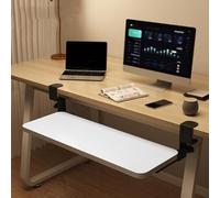 Adjustable Under-Desk C-Clamp Keyboard Tray with Sliding Ders, White, 52 x 24 cm - Keyboard & Mouse Platform for Efficient Worpace nizat