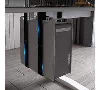 Adjustable Under Desk CPU Holder with Wheels Computer Tower Rack Open Frame PC Mount Stand for Home Office & Hotel Workspace Organization