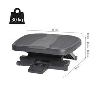HOMCOM Footrest Adjustable Height & Angle 0-30 Degree for Better Posture at Office Black