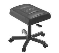 Adjustable Under Desk Footrest with Wheels 360° Rolling Gaming Chair Foot Stool PU Leather Small Foot Rest for Office & Computer Ergonomic Leg Support
