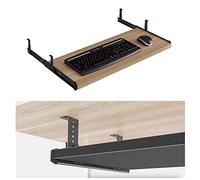 Adjustable Under Desk Keyboard Tray, 70x27cm Ergonomic Sliding Drawer, Retractable Mouse Platform, Space-Saving Desk Extender for Home Office (White)