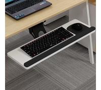 Adjustable Under-Desk Keyboard Tray, Er Slide-Out Drawer for Gaming, Home Office & Office Work, Fits 52cm/20inch Desks, White Color.