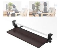 Adjustable Under Desk Keyboard Tray - Pull-Out Der with C-Clamp Design Multi-Functal Sto Shelf for Mouse 75x24cm (30x9.5in) Non-Drilling Solut