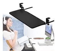 Adjustable Under Desk Keyboard Tray Pull-Out Shelf with Smooth Glide Promotes Correct Fits 21x10 Inch De Black Clamp-On Design