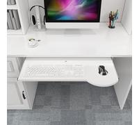Adjustable Under Desk Keyboard Tray - Space-Saving Computer Keyboard & Mouse Holder for Home/Office, 60cm White - Improve Comfort, Ergonomics & Productivity