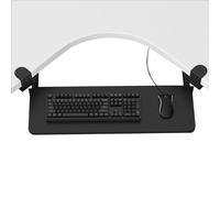 Adjustable Under Desk Keyboard Tray with C Clamp Rotatable Cuter Der for Curved De Black 25x65cm (10x26in) Maximize Comfort & Space