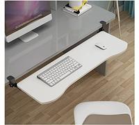 Adjustable Under-Desk Keyboard Tray with C-Clamp, Sliding Platform for Writing & Mouse Use, Black 75x25cm (White 65x25cm), Ergonomic Design for Comfort