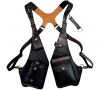 Adjustable Underarm Bag, PU Leather Shoulder Bag with Anti-Pickpocket Harness, Men Women Armpit Vest, Multi-Pockets, Y-Back Straps, for Daily Commute, Travel, Halloween Cosplay Props