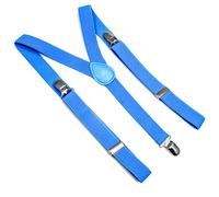 Adjustable Unisex Adult Child Elastic Clip-on Brace Suspender Y back Neon Belt,Blue sky