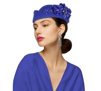 Adjustable Unisex Berets Hat Embroidered Detailing British Vintage Aesthetic Soft Head Sizing Classical Wool With Floral Design