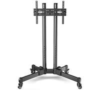 Adjustable Universal TV Stand with Wheels Fit for 32" 65" Flat & Curved LED LCD Plasma TVs Mobile TV Mount with Turntable for Easy Movement & Stability.