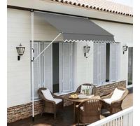 Adjustable UV Protection & Waterproof CanopyNo Drilling HeightAdjustable Retractable Shelter 8.2x3.9 ft (Grey) for Outdoor Use Easy Setup & Versatile Shade Solution