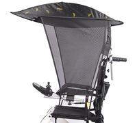 Adjustable UV Protection Wheelchair Umbrella Canopy with Breathable Side Gauze, Universal Fit Stand for Most Wheelchairs