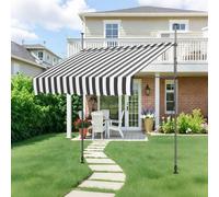 Adjustable UV-Resistant Waterproof Balcony ning No Drill Fits Any Window or Door Gray & White 3.5M/11.5FT Perfect for Sun Protect and Outdoor Use