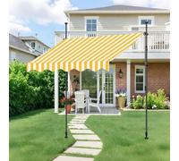 Adjustable UV-Resistant Waterproof Balcony ning No Drilling Required Fits Any Window or Door Yellow & White 3.5M/11.5FT Perfect for Sun Protect