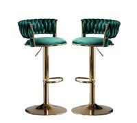 Adjustable Velvet Bar Stools with Backrest, Gold Legs, Swivel Design - Perfect for Kitchen Islands and Dining Counter, Stylish and Comfortable Seating