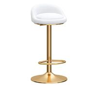 Adjustable Velvet Bar Stools with Gold Metal Legs Swivel Breakfast Dining Chairs for Kitchen Island Counter Modern White Design for Stylish Home Decor