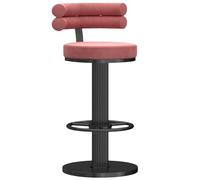 Adjustable Velvet Bar Stools with Swivel Backrest, Round Base & Footrest, Modern Dining Room & Kitchen Island Chairs, & Slish Design for t