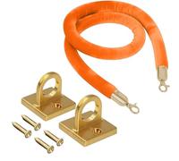 Adjustable Velvet Stanchion Rope with 2 Wall Hooks, 3.3-13ft Crowd Control Barrier for Events, Elegant VIP Queue Management, Durable and Reliable Solution for Event Planning