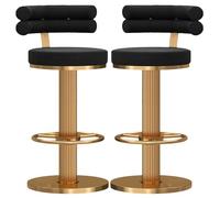 Adjustable Velvet Swivel Bar Stools with Back - Counter Height Stools for Kitchen Island & Pub Comfortable Barstools for Dining Room Modern Design Set of 2