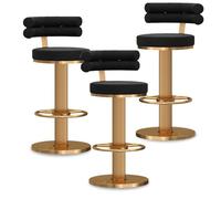 Adjustable Velvet Swivel Counter Height Stools - Barstools with Back for Kitchen Island & Pub Comfortable Modern Design Perfect for Dining & Entertaining