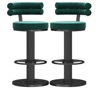 Adjustable Velvet Swivel Counter Height Stools with Back, Barstools for Kitchen Island & Pub - Stylish Bar Chairs for Dining & Entertaining, Comfort & Elegance