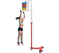 Adjustable Vertical Jump Trainer 7-3.6m - Portable Metal Jump Tester with Wheels, Standing Jump Measurement for School Gym, Sports Training, Performance Improvement