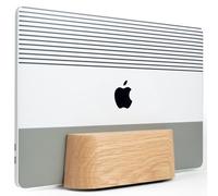 Adjustable Vertical Laptop Stand for Desk, Wooden Laptop Holder, MacBook Pro Stand, Wood Mac Air Dock (Solid Oak)