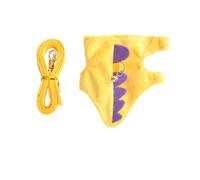 Adjustable Vest-Style Small Pet Traction Rope with Cute Dinosaur Shape and Bell Ideal for Ferrets Outdoor Use