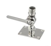 Adjustable VHF Antenna Mount, 316 Stainless Steel Boat Fitting, Marine Radio Base Bracket with Dual Swivel Holder, Aerial Socket for Boats, Resistant Deck Hardware