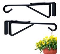 Adjustable Vinyl Fence Hooks Fit Fence Widths 0.75-3 Inch, Heavy Duty Vinyl Fence Plant Hangers for Hanging Plant Bird Feeders, Lights, Basket Over the Fence Hanger for Hanging Plant Outdoor- 2Pack