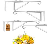 Adjustable Vinyl Fence Hooks for Hanging Plant Fit Fence Widths 0.8-3 Inch, Heavy Duty Fence Plant Hangers for Hanging Plants Bird Feeders, Lights, Basket Over The Fence Plant Hangers Outdoor 4 Pack
