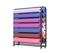 Adjustable Vinyl Roll Display Rack with Wheels & Hanging Rod - Commercial Organizer for Textile Fabric, Car Wrap Film, PVC Tablecloth - 145cm, 14 Rods, Durable Storage Solution