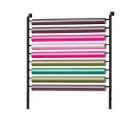 Adjustable Vinyl Roll Storage Rack, Metal Organizer Holds 8-15 Rolls for Wallpaper, Banner, Fabric & Poster, Space-Saving Wall Mount Textile Holder