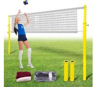 Adjustable Volleyball & Badminton Net Poles Set - Heavy Duty Portable For Indoor/outdoor Training, Perfect For Backyard Sports & Family Fun