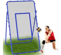 Adjustable Volleyball Rebounder Net, Volleyball Training Equipment with Strike Zone for Lacrosse Baseball Sports, Solo Backyard Rebounder Hitting Serving for Passing Spike Practice, Blue
