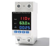 Adjustable Voltage Protection Smart Circuit Breaker AC 110V/DC 220V 63A Adjustable Voltage Protector Overvoltage Undervoltage Protection Auto Resets