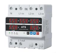Adjustable Voltage Protector 3-Phase 4-Wire DIN Rail Mount(63A) | Auto disconnect high/low voltage, reconnects when safe, protects for home appliances, 220V rated, three-phase system