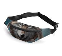 Adjustable Waist Bag 3D Wolf Dream Catcher Waist Pack Fashion Belt Bag Casual Chest Fanny Pack for Running Travel