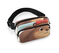 Adjustable Waist Bag Cute Capybara Pattern Fanny Pack Belt Bag Mini Crossbody Bag for Hands-Free Outdoor, Running