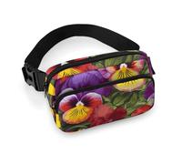 Adjustable Waist Bag Pansy Perfection Fanny Pack Belt Bag Mini Crossbody Bag for Hands-Free Outdoor, Running