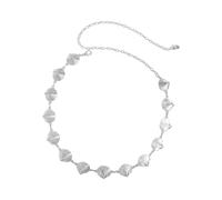 Adjustable Waist Jewelry Chain Belt with Geometric Shell Buckles Design Elegant Body Accessory for Casual Wear Shell Shape Belt