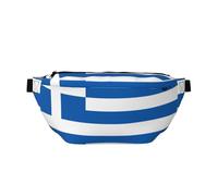 Adjustable Waist Pack with Stylish Greek Flag Print â€“ Lightweight Sling for Travel and Outdoor Sport