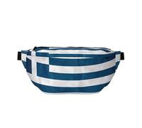 Adjustable Waist Pack with Stylish Greek Flag Print - Lightweight Sling for Travel and Outdoor Sport